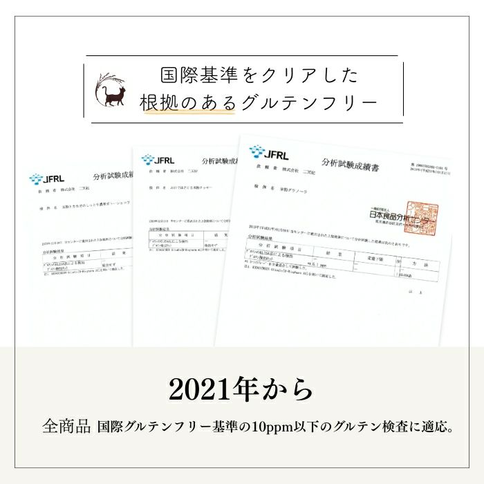 CODEXの国際基準に基づいたグルテンフリーの検査証明書画像
